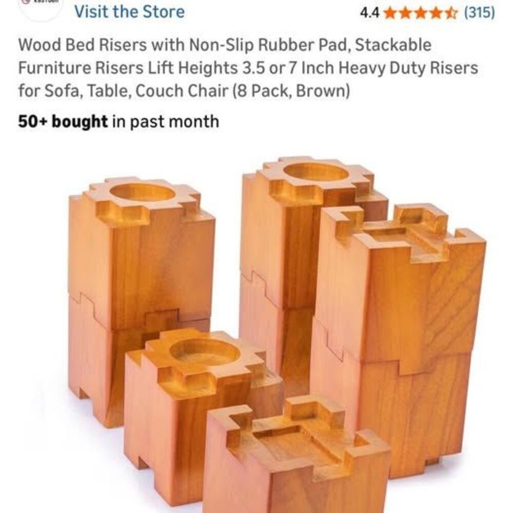 8 wooden bed riser blocks
